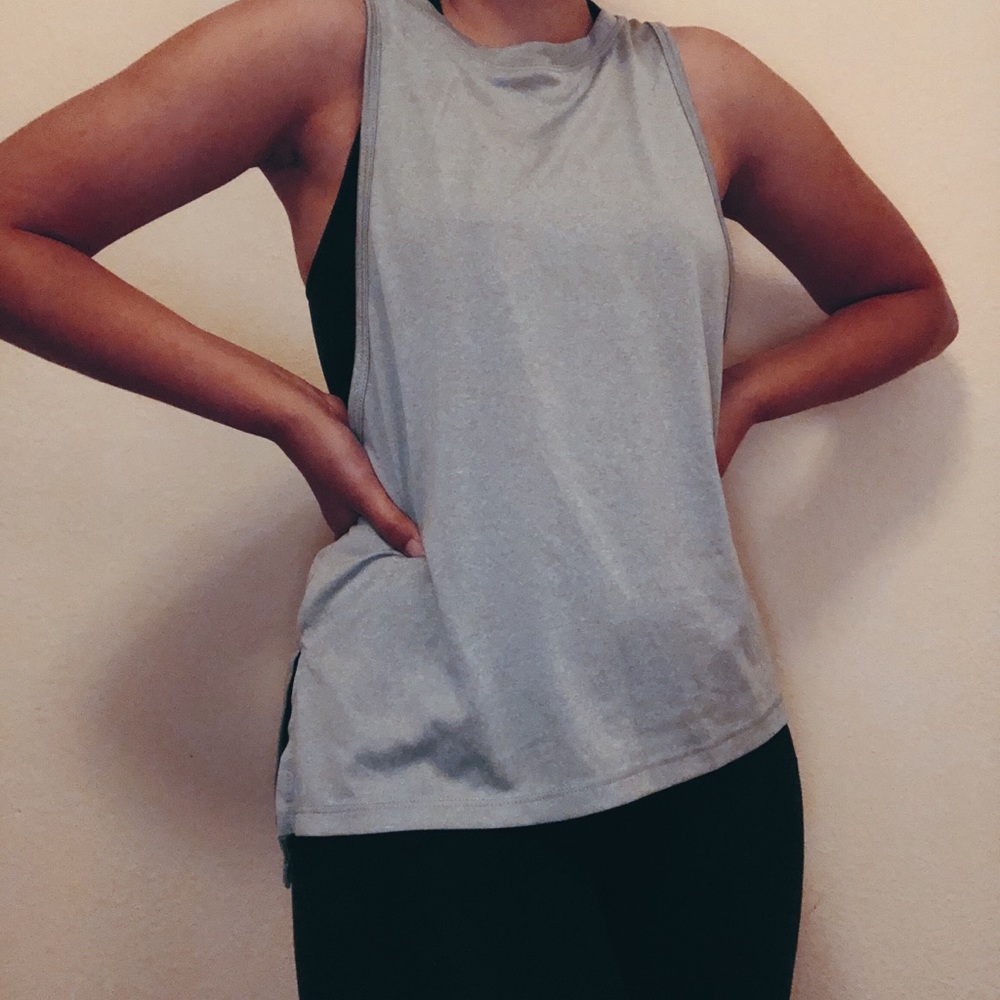 Blue-Silver Workout Tank